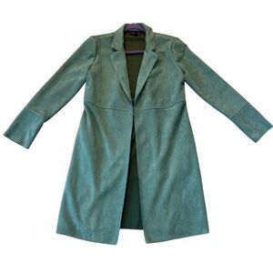Premise green faux suede draped cardigan jacket small